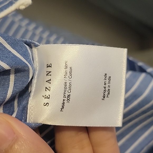 Sezane Maxence Pajama 100% Cotton Shirt Sz 10 - Picture 10 of 11